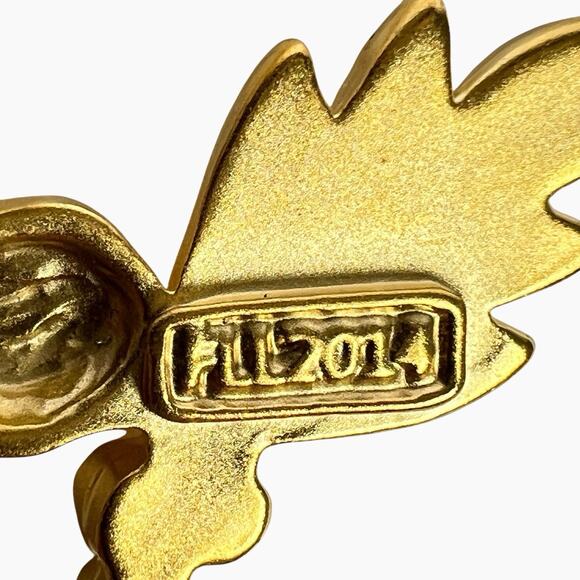 Brooch Peace Dove Carrying Olive Branch Matte Gold Tone Rhinestone 1.5 Inch Pin - Picture 6 of 7